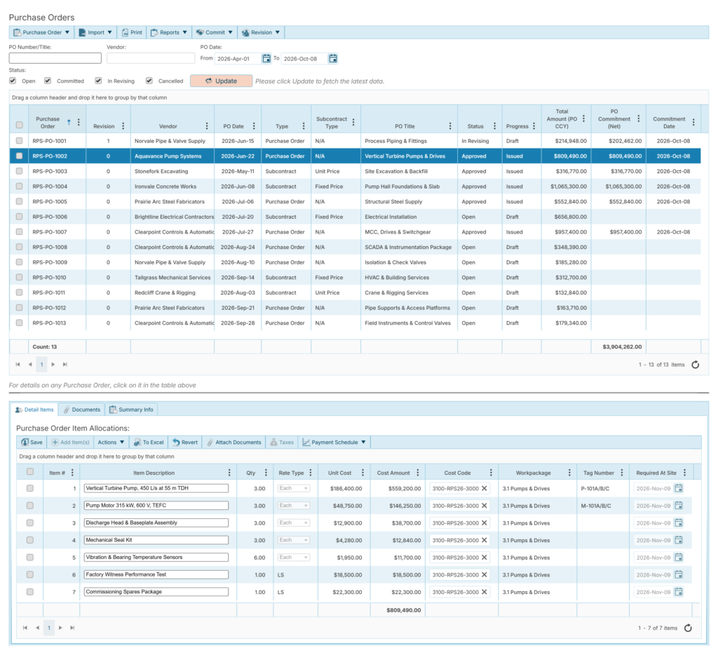 Purchase Order Management (Purchase Order Contract Management)